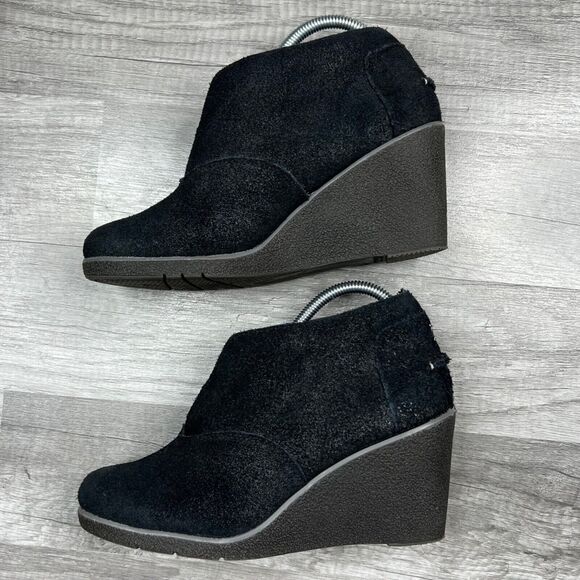 Sperry Top Sider Women's Harlow Brook Wedge Boot Bootie Black Suede Size 7 - Picture 2 of 9